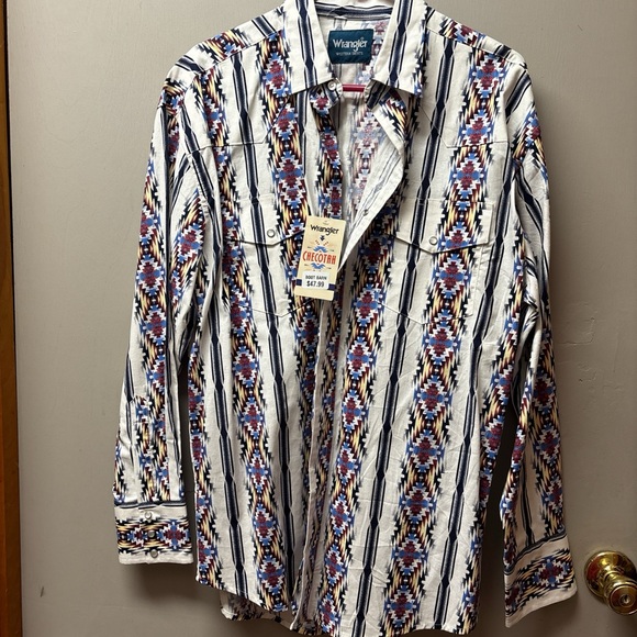 Wrangler Multicolor Aztec-Pattern Button-Down Shirt - Picture 1 of 1